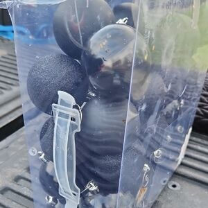 Black Christmas Ornaments Set